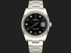 Rolex Date Black Diamond Dial 115234