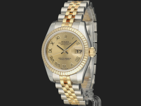 Rolex - Lady-Datejust 26 Gold/Steel Champagne Roman Dial 179173