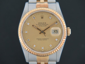 Rolex Datejust Gold/Steel Champagne Diamond Dial 16233