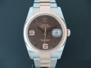 Rolex Datejust Everosegold/Steel Choco Diamond Dial 116231   