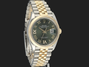 Rolex Datejust Gold/Steel Green Diamond Dial 126233