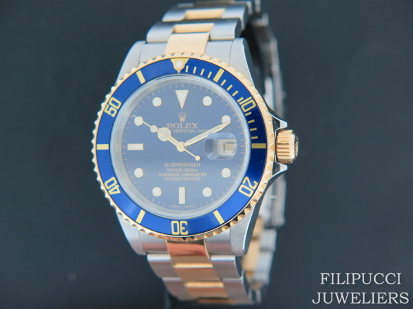 Rolex - Submariner Date Gold/Steel  Blue Dial 16613 