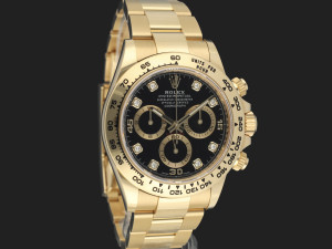 Rolex Daytona Yellow Gold Black Diamond Dial 116508