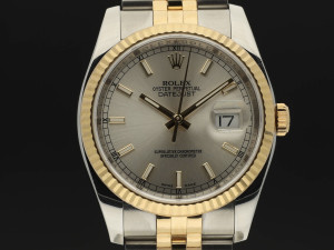 Rolex Datejust Gold/Steel Silver Dial 116233