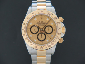 Rolex Daytona Gold/Steel Champagne Diamond Dial 16523