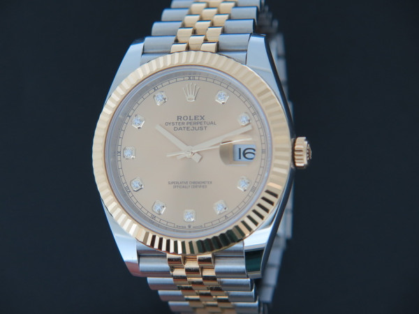 Rolex - Datejust 41 Gold/Steel Champagne Diamond Dial 126333
