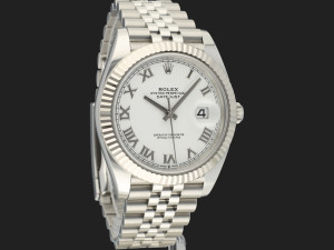 Rolex Datejust 41 White Roman Dial 126334