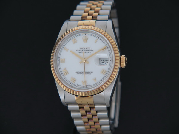 Rolex - Datejust Gold/Steel White Roman Dial 16233