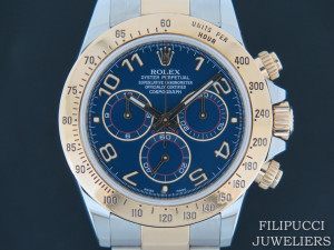 Rolex Daytona Gold/Steel 116523 Blue Racing Dial 