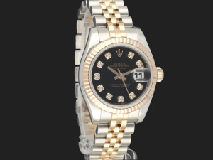 Rolex Lady-Datejust 26 Everose/Steel Black Diamond Dial 179171