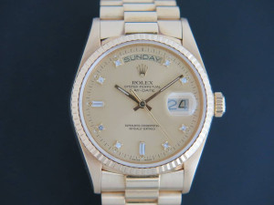 Rolex Day-Date Yellow Gold Diamond Dial 18038