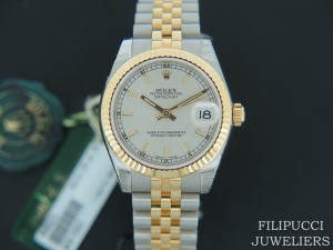 Rolex Datejust Gold/Steel Silver Dial 178273 NEW