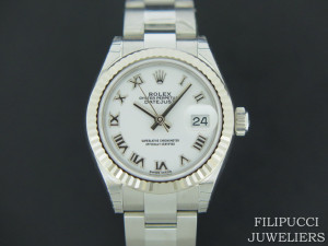 Rolex Datejust Lady 28mm White Roman Dial NEW 279174