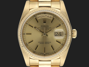Rolex Day-Date Yellow 36 Gold Champagne Dial 18038