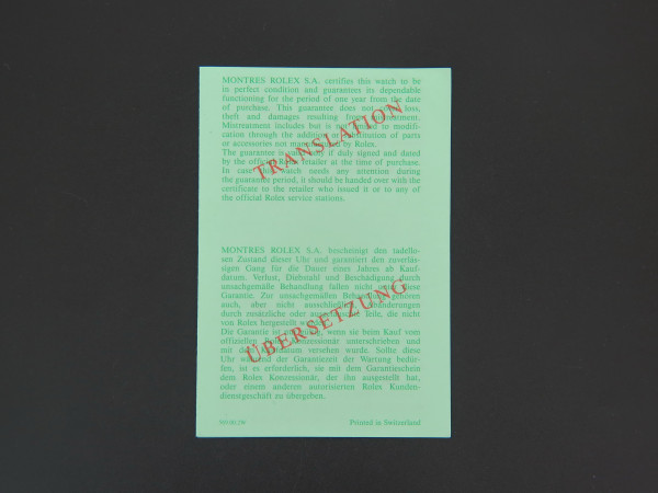 Rolex - Translation Booklet
