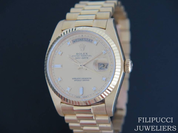 Rolex - Day-Date Yellow Gold Diamond Dial 18038   