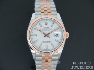 Rolex Datejust NEW 126231 Everose/Steel White Dial