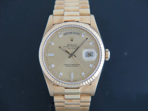 Rolex Day-Date Yellow Gold Champagne Diamond Dial 18238