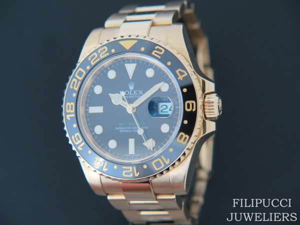 Rolex - GMT-Master II Yellow Gold Black Dial 116718LN 