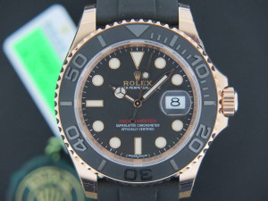 Rolex Yacht-Master Everose Gold Oysterflex NEW  FULL STICKERS 