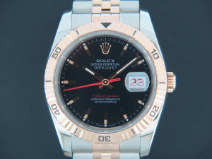 Rolex Datejust Turn-O-Graph Rose Gold/Steel Black Dial 116261