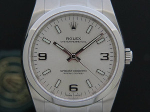 Rolex Oyster Perpetual Silver Dial 3 6 9 NEW