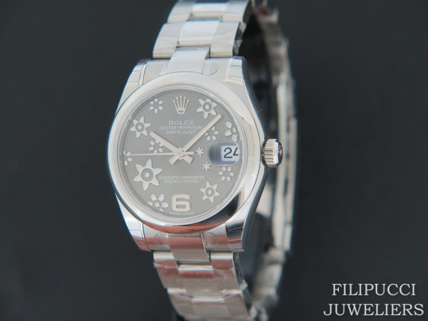 Rolex - Datejust Grey Floral Dial NEW 178240