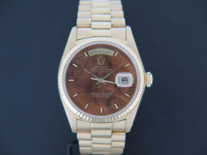 Rolex Day-Date Yellow Gold 18038 Wood Dial 