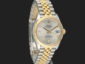 Rolex Datejust 31 Gold/Steel Silver Diamond Dial 278273