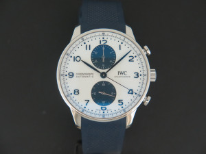 IWC Portugieser Chronograph White Dial IW371620 NEW