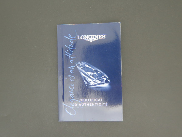 Longines - Diamond Certificate Booklet