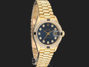 Rolex Lady-Datejust 26 Yellow Gold Sapphire & Diamond Bezel 69088