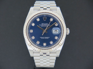 Rolex Datejust 41 Blue Diamond Dial NEW 126334 FULL STICKERS