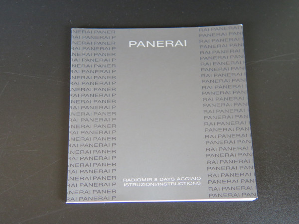 Panerai - Radiomir 8 Days Steel Instructions Booklet