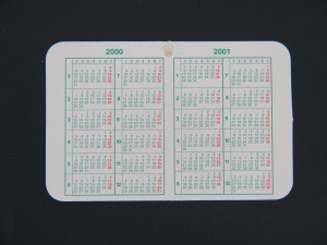 Rolex Calendar Card 2000 / 2001