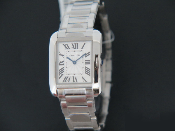 Cartier - Tank Anglaise Steel Ladies Silver Dial WSTA0023 / 3704 NEW