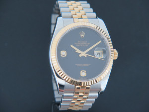 Rolex Datejust Gold/Steel Onyx Diamond Dial 116233