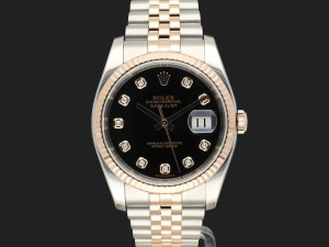 Rolex Datejust 36 Black Diamond Dial Everose/Steel 116231 