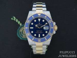 Rolex Submariner Date Gold/Steel Blue Dial NEW 116613LB  STICKERS 2020