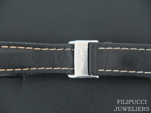 Breitling Black Leather Strap 20-18 mm with folding clasp