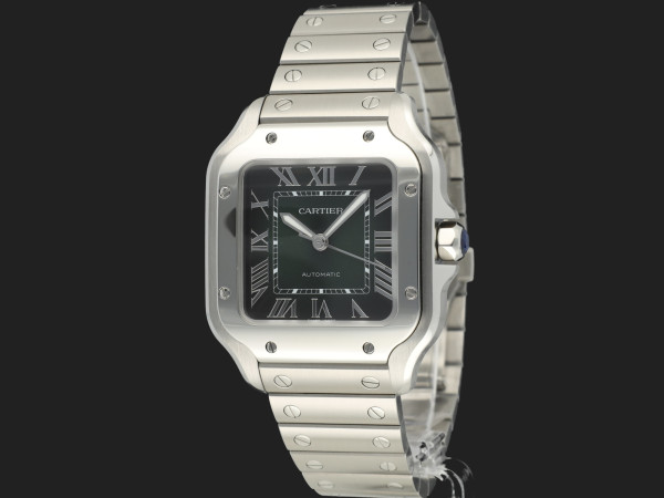 Cartier - Santos Medium Green Roman Dial WSSA0061 NEW