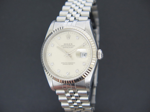 Rolex - Datejust Silver Diamond Dial 16234 