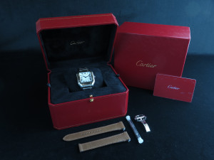 Cartier Santos Medium Gold/Steel Roman Dial W2SA0016