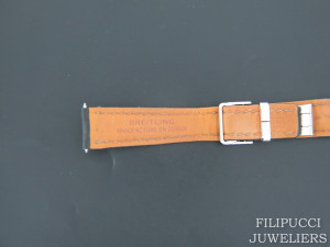 Breitling Black Leather Strap 20-18 mm with folding clasp