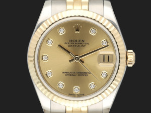 Rolex Datejust 31 Gold/Steel Champagne Diamond Dial 178273