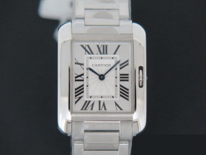 Cartier Tank Anglaise Steel Ladies Silver Dial WSTA0023 / 3704 NEW