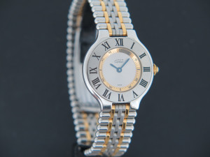 Cartier Must 21 Gold/Steel Grey Dial 1340