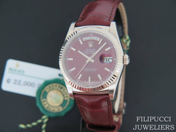 Rolex - Day-Date White Gold Cherry Dial NEW 118139   