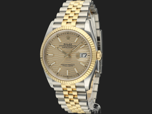 Rolex - Datejust Gold/Steel Golden Fluted Dial 126233