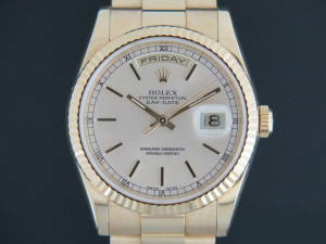 Rolex Day-Date Yellow Gold Silver Dial 118238